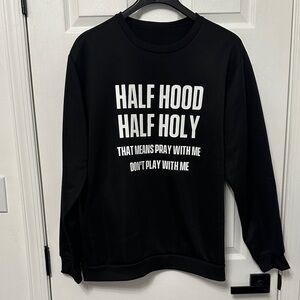 SHEIN Black Graphic Crewneck Sweater